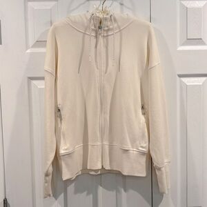 Cream Zip-Up Hoodie